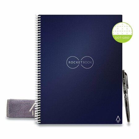 ROCKETBOOK 11 x 8.5 in. Dotted Rule Core Smart Notebook, Midnight Blue EVR-L-RC-CDF-FR